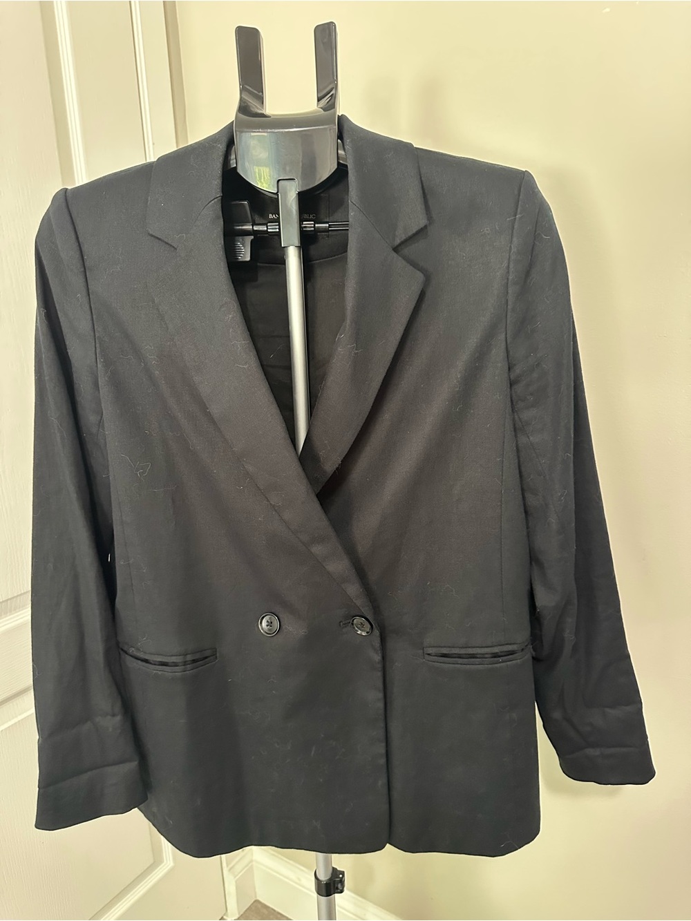 Banana Republic Black Double-Breasted Blazer Jacket